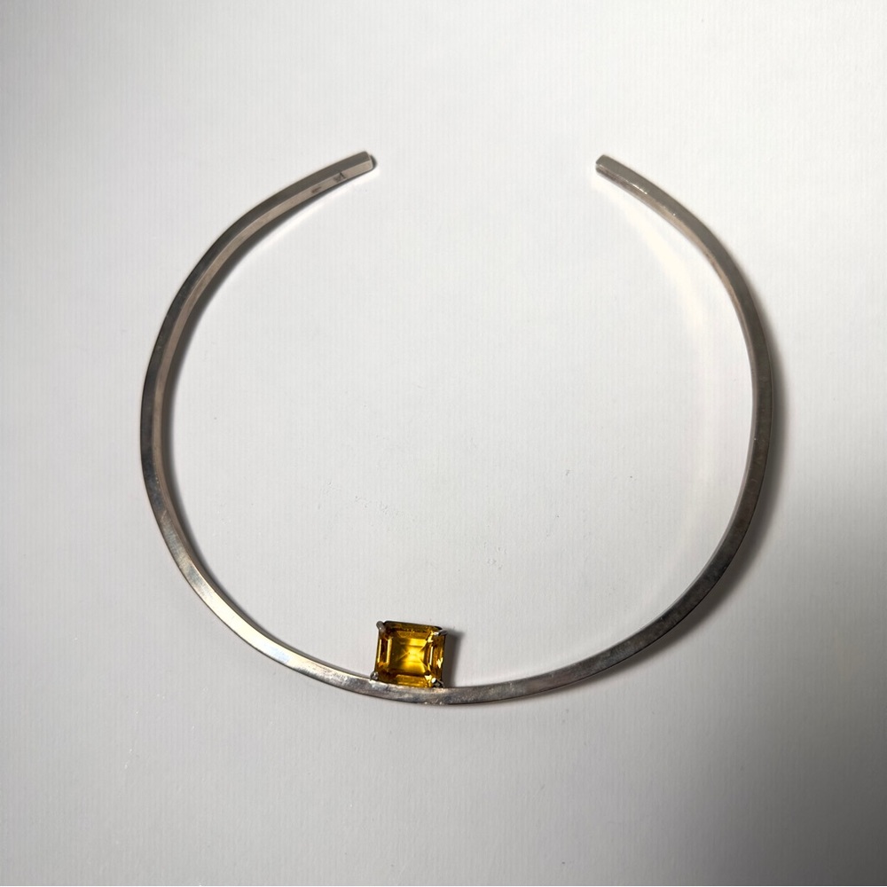 Statement Sterling Silver Choker With Citrine - image 1